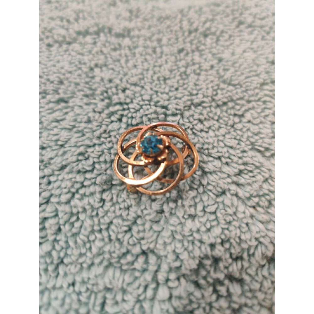 Vtg Lustern 1/20 12K GF on Sterling Blue Stone Brooch /Charm